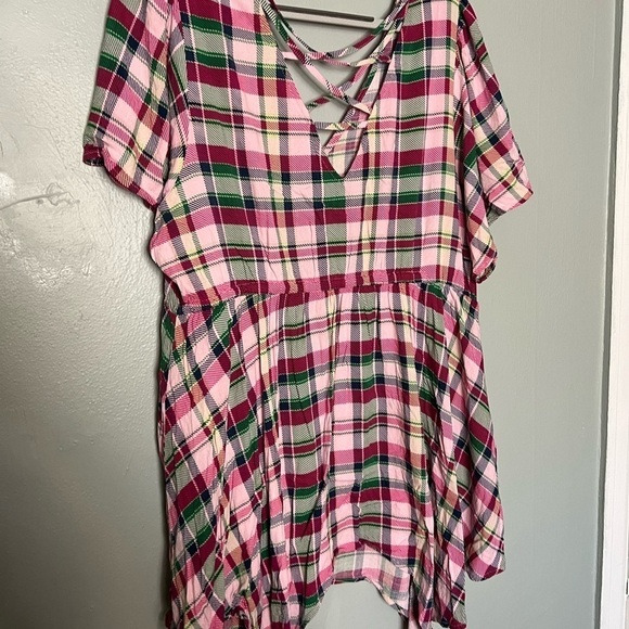 Torrid Rayon Slub Sharkbite Babydoll Flutter Sleeve Top - Picture 9 of 9